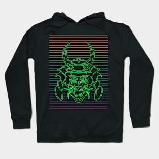 The Legend Of Green Samurai Mask Retro Hoodie